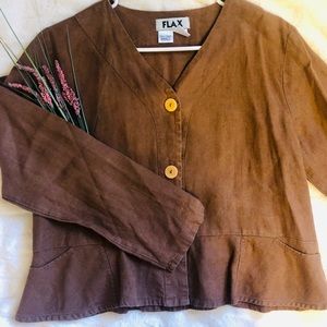 Flax 100% Linen Blazer with Buttons